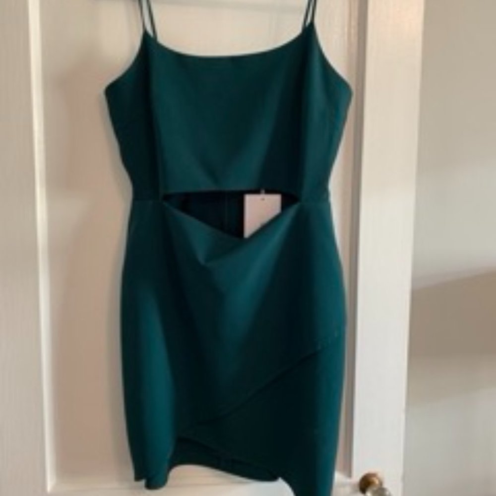 WAYF Dark Green Newport Cutout Cami Dress
